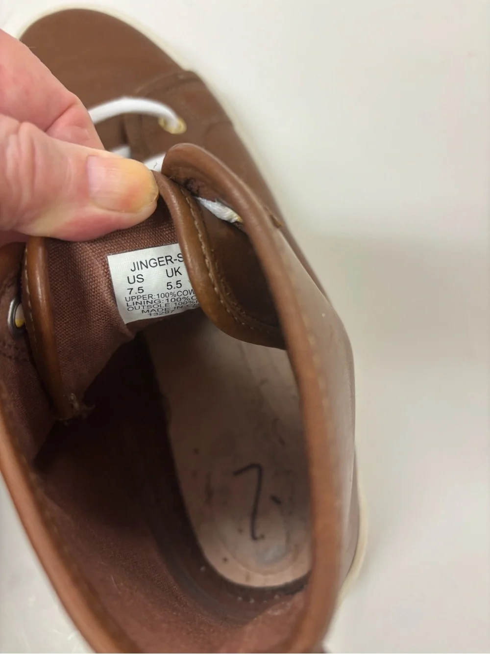 LAUREN BY RALPH LAUREN HIGH TOP SNEAKERS SHOES WOMEN 7.5  TAN PREPPY COLLEGIATE